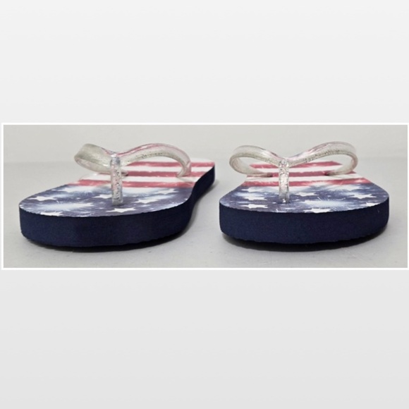 New Shoes Girls Flip Flops Kids Stars Patriotic USA American NWT - Picture 2 of 16